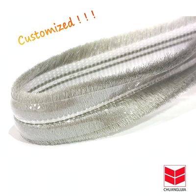 Waterproof Fabric Finned Weather Strip for Doors and Windows Wool Pile Strip Durable Colors BLACK/GRAY/BROWN/WHITE/OTHER