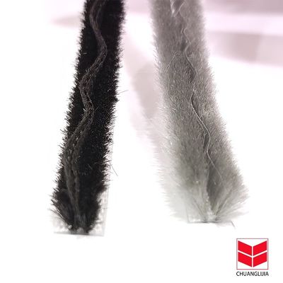 Aluminum Door And Window Wool Pile Weather Strip With Non-Woven Fin Noise Resistance