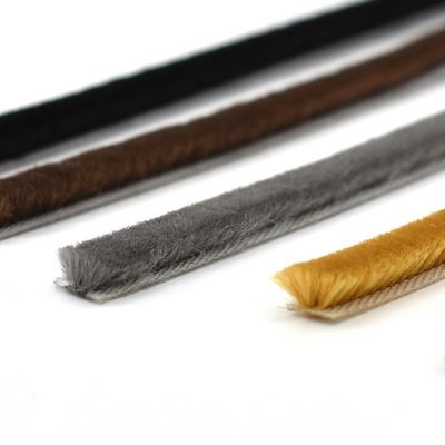 Woven Pile Weather Strip Door Window Brush Pile Weather Stripping with Pile Height 3-25mm and Width 3-50mm