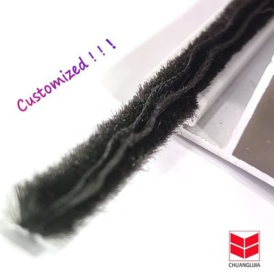 Waterproof Fabric Finned Weather Strip for Doors and Windows Wool Pile Strip Durable Colors BLACK/GRAY/BROWN/WHITE/OTHER