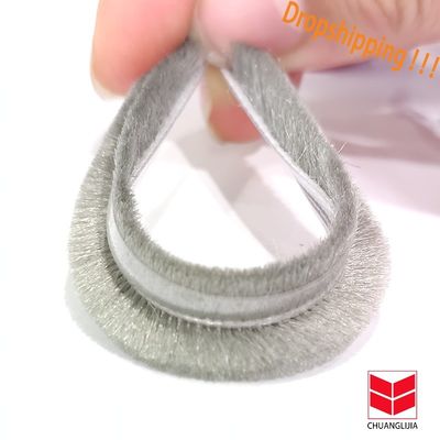 Waterproof Fabric Finned Weather Strip for Doors and Windows Wool Pile Strip Durable Colors BLACK/GRAY/BROWN/WHITE/OTHER